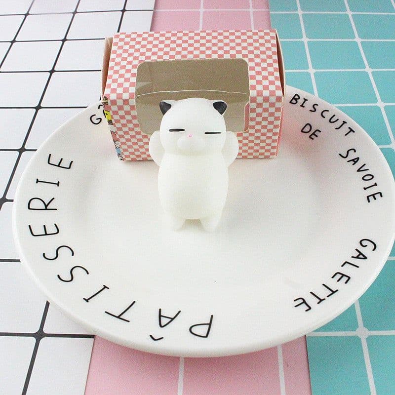 image-Cat Dumpling Squeeze Toy TPR Stress Relief Vent Toy Yellow
