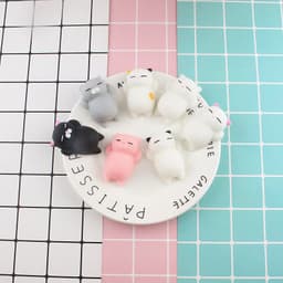 image-Cat Dumpling Squeeze Toy TPR Stress Relief Vent Toy Yellow