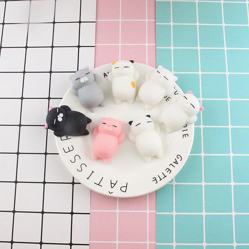 image-Cat Dumpling Squeeze Toy TPR Stress Relief Vent Toy Yellow
