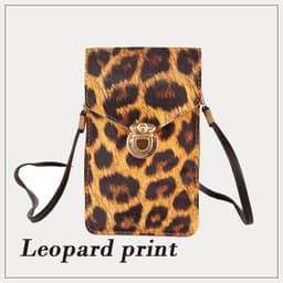 image-Leopard Print PU Leather Bicycle Bag 5 inch Touch Screen Phone Holder
