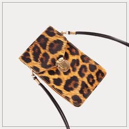 image-Leopard Print PU Leather Bicycle Bag 5 inch Touch Screen Phone Holder