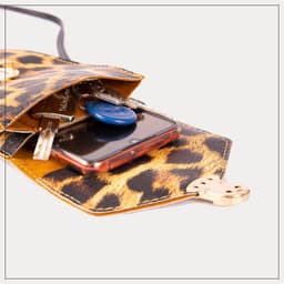 image-Leopard Print PU Leather Bicycle Bag 5 inch Touch Screen Phone Holder