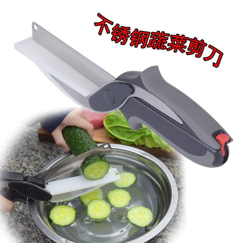 image-Kitchen Vegetable Scissors with Smart Chopper Combo