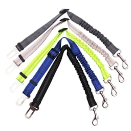 image-Pet Car Safety Seat Belt Leash with Reflective Elastic Rope Gray