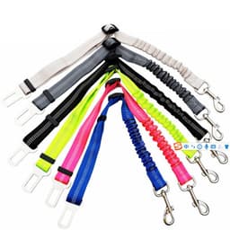 image-Pet Car Safety Seat Belt Leash with Reflective Elastic Rope Gray