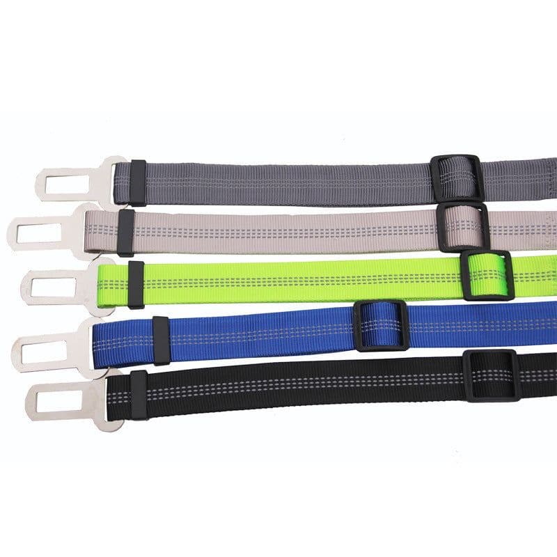 image-Pet Car Safety Seat Belt Leash with Reflective Elastic Rope Gray