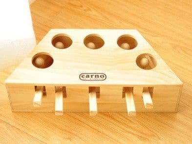 image-CARNO Wooden Cat Toy Interactive Sound Ball 5 Hole