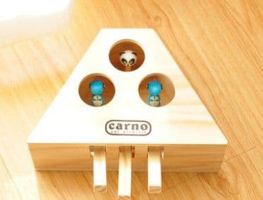 image-CARNO Wooden Cat Toy Interactive Sound Ball 5 Hole
