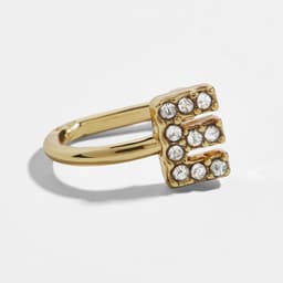 image-Diamond Letter Earrings Alloy Alphabet Ear Clips A-Z