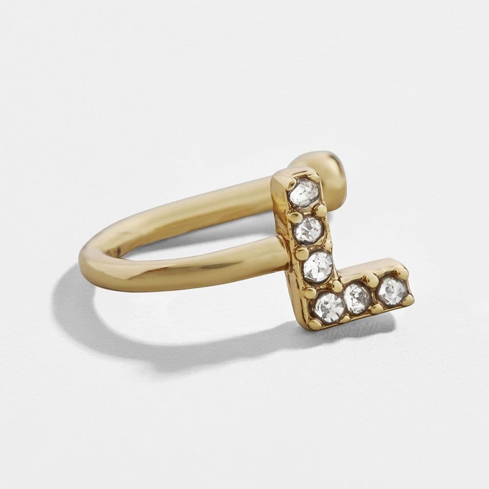 image-Diamond Letter Earrings Alloy Alphabet Ear Clips A-Z
