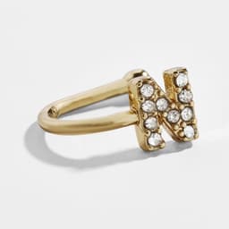 image-Diamond Letter Earrings Alloy Alphabet Ear Clips A-Z