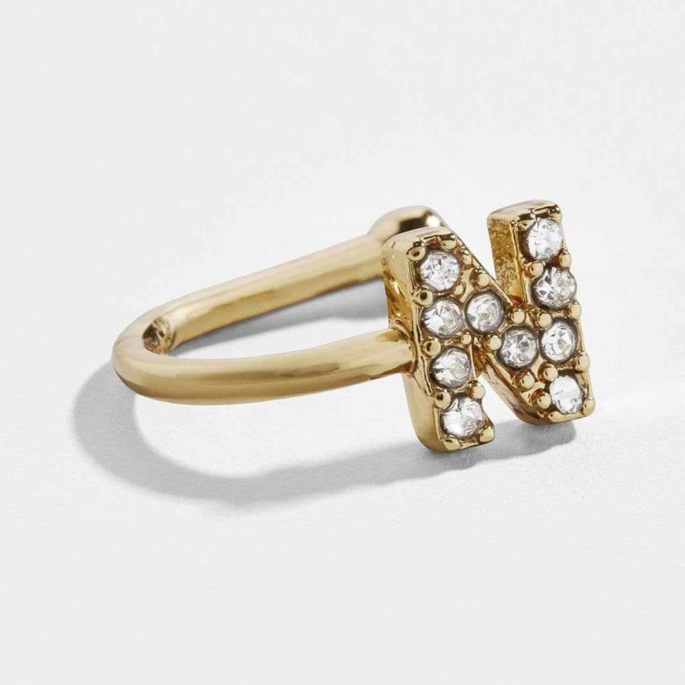 image-Diamond Letter Earrings Alloy Alphabet Ear Clips A-Z