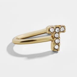 image-Diamond Letter Earrings Alloy Alphabet Ear Clips A-Z