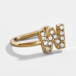 image-Diamond Letter Earrings Alloy Alphabet Ear Clips A-Z