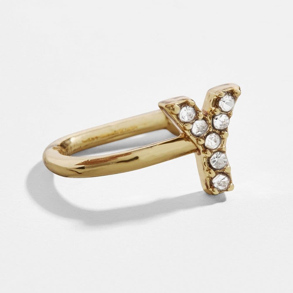 image-Diamond Letter Earrings Alloy Alphabet Ear Clips A-Z