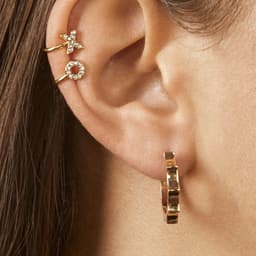 image-Diamond Letter Earrings Alloy Alphabet Ear Clips A-Z