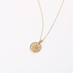 image-Double-Sided Sun Necklace Titanium Steel Pendant Gold