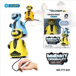 image-Golden Light Line Following Robot Car Toy with Lights Electric