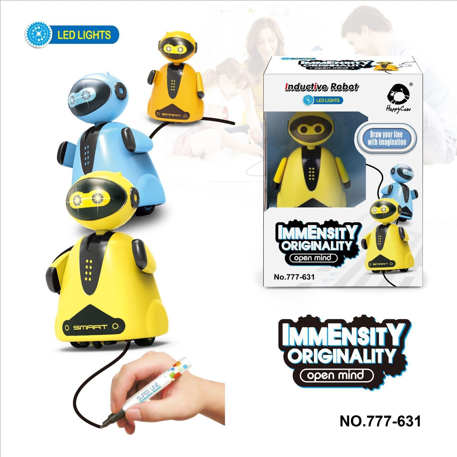 image-Golden Light Line Following Robot Car Toy with Lights Electric