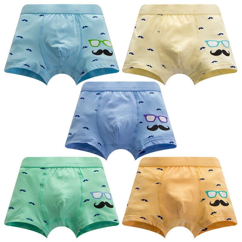 image-Boys Cotton Boxer Briefs Cartoon Dinosaur Print 5 Pack Ages 3-8