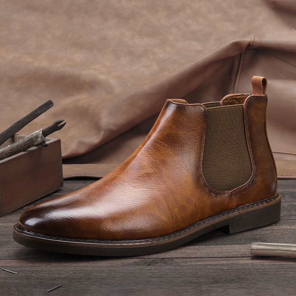 image-Men's Chelsea Boots Rub Color Retro Martin Boots