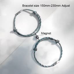image-Long Yichang Magnetic Couple Bracelets Black Red Alloy Geometry