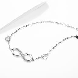 image-S925 Sterling Silver 8 Word Letter Bracelet White Gold Plated Zircon