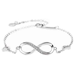 image-S925 Sterling Silver 8 Word Letter Bracelet White Gold Plated Zircon