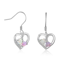 image-S925 Sterling Silver Heart-Shaped Opal Earrings
