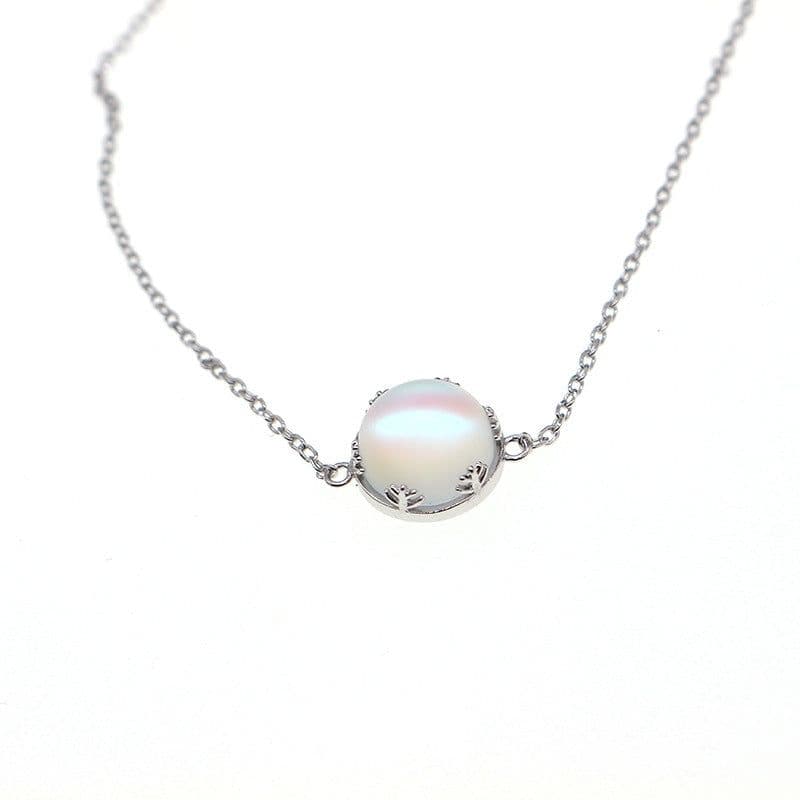 image-S925 Sterling Silver Moonstone Bracelet Round Drop Shape Women's