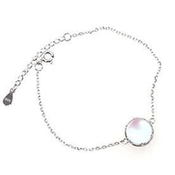image-S925 Sterling Silver Moonstone Bracelet Round Drop Shape Women's