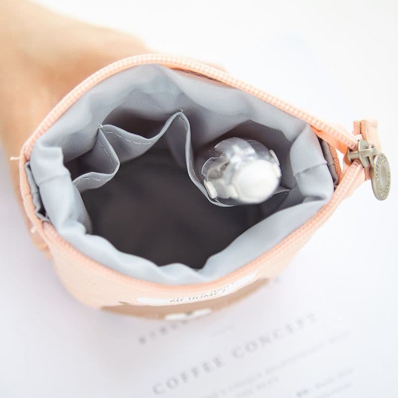 image-Korean Canvas Pencil Case Retractable Pen Holder Organizer