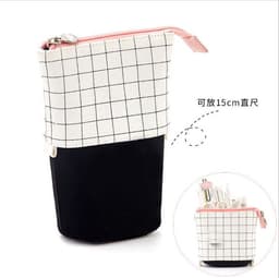 image-Korean Canvas Pencil Case Retractable Pen Holder Organizer