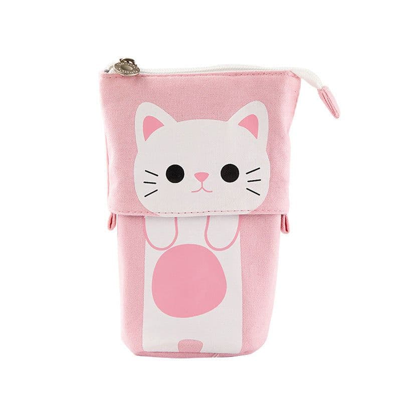 image-Korean Canvas Pencil Case Retractable Pen Holder Organizer