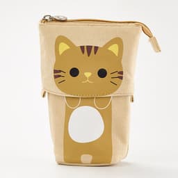 image-Korean Canvas Pencil Case Retractable Pen Holder Organizer