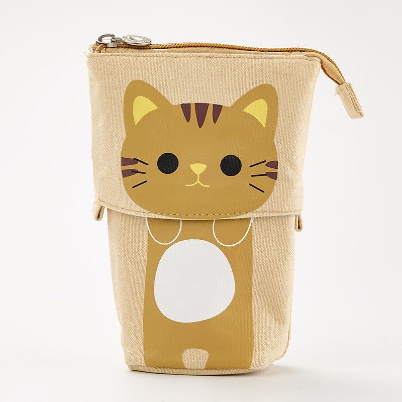 image-Korean Canvas Pencil Case Retractable Pen Holder Organizer