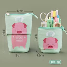 image-Korean Canvas Pencil Case Retractable Pen Holder Organizer