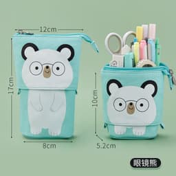 image-Korean Canvas Pencil Case Retractable Pen Holder Organizer