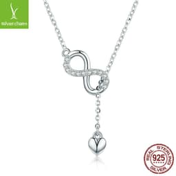 image-yiziy S925 Sterling Silver Figure Eight Infinity Necklace SCN223