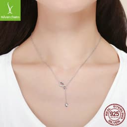 image-yiziy S925 Sterling Silver Figure Eight Infinity Necklace SCN223
