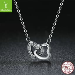 image-s925 sterling silver love heart-shaped necklace