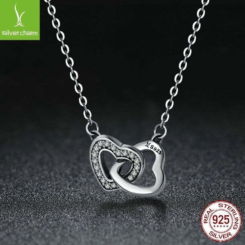 image-s925 sterling silver love heart-shaped necklace