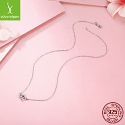 image-s925 sterling silver love heart-shaped necklace