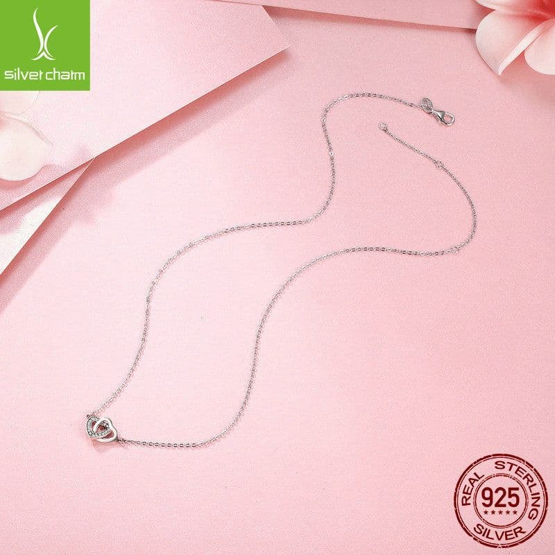 image-s925 sterling silver love heart-shaped necklace