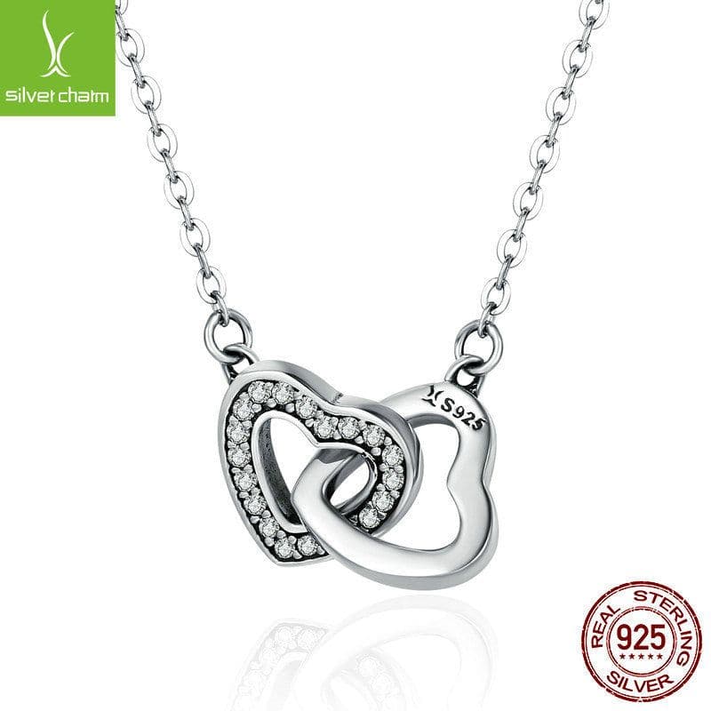 image-s925 sterling silver love heart-shaped necklace