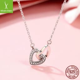 image-s925 sterling silver love heart-shaped necklace