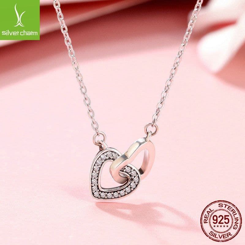 image-s925 sterling silver love heart-shaped necklace