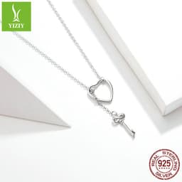 image-Silver Charm S925 Sterling Silver Heart Pendant Necklace SCN107