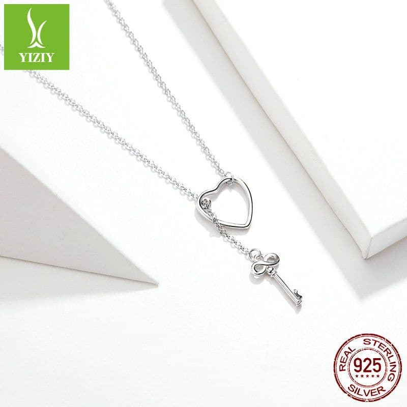 image-Silver Charm S925 Sterling Silver Heart Pendant Necklace SCN107