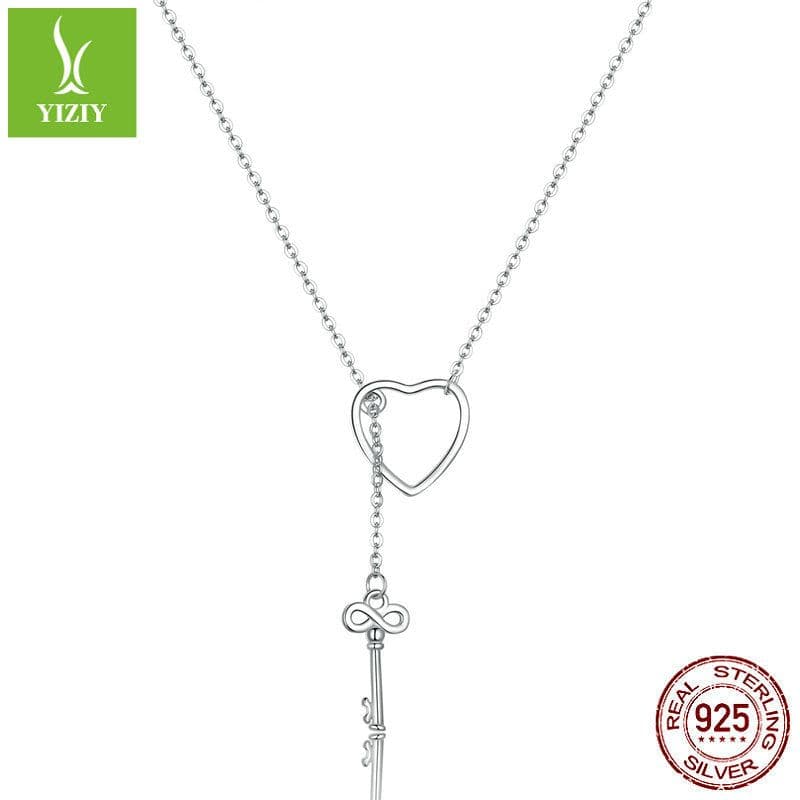 image-Silver Charm S925 Sterling Silver Heart Pendant Necklace SCN107